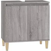 The Living Store Badkaast - - Wastafelkast - 58x33x60 cm - Grijs sonoma eiken