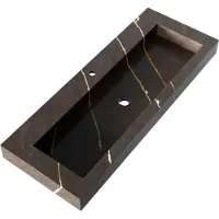Brauer Coral Wastafel 120x46cm Artificial Marble - 1 Kraangat - Copper Brown - 8720724503855 - Rechthoekig - Wastafels, Meubelwastafels