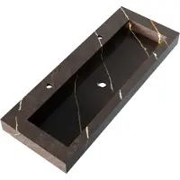 Brauer Coral Wastafel 120x46cm Artificial Marble - 2 Kraangaten - Copper Brown - 8720724503862 - Rechthoekig - Wastafels, Meubelwastafels
