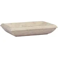 The Living Store De Living Store wastafel, crème kleur, 50x35x10 cm, marmer