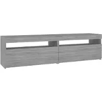 The Living Store TV-meubels - LED-verlichting - grijs sonoma eiken - 75 x 35 x 40 cm - met RGB LED-verlichting