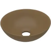 The Living Store Badkamerwastafel - Ronde - Keramiek - 280 x 100 mm - Matcrème