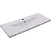 The Living Store Wastafel - Wastafel - 101x39.5x18.5 cm - Keramiek - Overloop - Wit