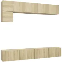 The Living Store TV-meubelset 60x30x30 - Sonoma eiken - 1x60 - 2x80 - 2x100 cm