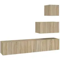 The Living Store TV-meubelset - Sonoma eiken - Bovendste- 30.5x30x30cm - Middelste- 60x30x30cm - Onderste- 80x30x30cm