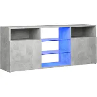 The Living Store TV-meubel Betongrijs 120x30x50cm - Met RGB LED-verlichting
