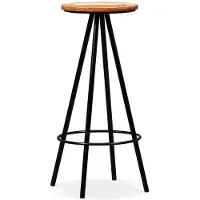 The Living Store Barkrukken - Industriële Stijl - Gerecycled Hout - 30 x 76 cm - Set van 2
