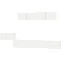 The Living Store TV-meubelset - klassiek design - voldoende opbergruimte - wandgemonteerd - praktische deuren - wit -