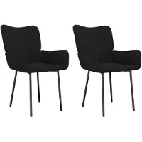 The Living Store : Eetkamerstoelen, 2 stuks, zwart, fluweel
