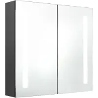 The Living Store LED-Wandspiegelkast - Grijs - 62 x 14 x 60 cm - MDF