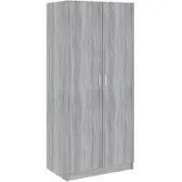 The Living Store Kledingkast - 80 x 52 x 180 cm - Grijs Sonoma Eiken