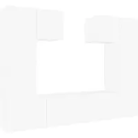 The Living Store TV meubelset - wit - 60x30x30 cm + 30.5x30x60 cm + 80x30x30 cm