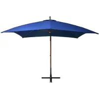 The Living Store Zweefparasol Hout Azuurblauw 300x300 cm - Waterdicht en UV-bestendig