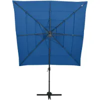 The Living Store Parasol 250 x 250 cm - UV-beschermend polyester - Aluminium paal - Inklapbaar - Azuurblauw