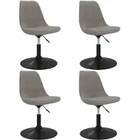 The Living Store : Eetkamerstoelen, 4 stuks, draaibaar, lichtgrijs, fluweel