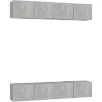 The Living Store Televisiekast Woonkamer - 80 x 30 x 30 cm - Betongrijs