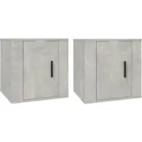 The Living Store TV-wandmeubel - Betongrijs - 40 x 34.5 x 40 cm - Bewerkt hout