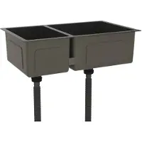 The Living Store Keukenwastafel, zwart, roestvrij staal