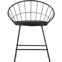 The Living Store Living Store Eetkamerstoelen met kunstlederen zitting, 4 stuks, zwart, staal
