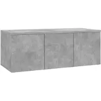 The Living Store Televisiekast Classic - Betongrijs - 80x34x30cm - 3 Lades