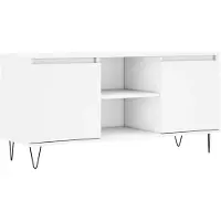 The Living Store TV-meubel Wit - - 104 x 35 x 50 cm - Bewerkt hout en ijzer