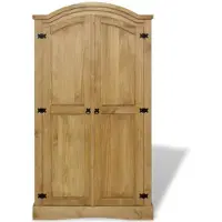 The Living Store Kledingkast Corona - 101 x 52 x 170 cm - Massief Grenenhout