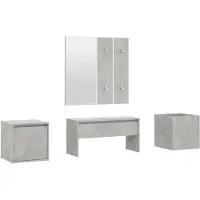The Living Store Living Store, set woonkamer meubels, betonkleur, houtvezel