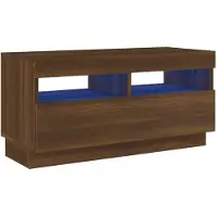 The Living Store TV-meubel Trendy Bruineiken - 80 x 35 x 40 cm - RGB LED-verlichting