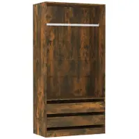 The Living Store De Living Store garderobekast, gerookt eikenfineer, 100x50x200 cm, houtvezelplaat