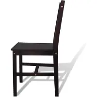 The Living Store De Living Store eettafelsstoelen, 6 stuks, donkerbruin, van grenenhout