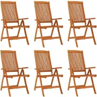 The Living Store Tuinstoelenset - Massief Eucalyptushout - 58x71x112cm - Inklapbaar - 6 stuks