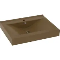 The Living Store De Living Store: Luxe wastafel met kraangat, mat crèmekleur, 60x46 cm, keramiek