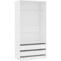 The Living Store De Living Store garderobekast, wit, 100x50x200 cm, gemaakt van houtvezel