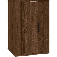The Living Store TV Meubel Wandgemonteerd - Bruineiken - 40 x 34.5 x 60 cm - Bewerkt hout