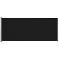 The Living Store Zijscherm - polyester - 180 x (0-500) cm - zwart/grijs