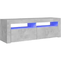 The Living Store TV-meubel Betongrijs - Hifi-kast - 120 x 35 x 40 cm - RGB LED-verlichting