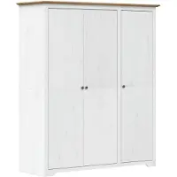 The Living Store Klassieke Kledingkast - Frans Ontwerp - Opbergruimte - Massief Grenenhout - Hangrail en Bovenste Plank
