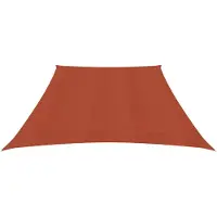 The Living Store Schaduwdoek 3/4 x 2 m - Terracotta - HDPE - Trapezium