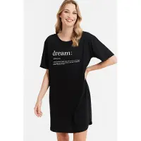 Dreamcovers bigshirt met printopdruk zwart/wit female | Maat: 40/42