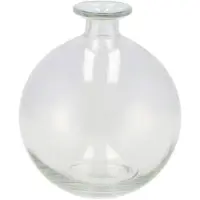 DK Design Bloemenvaas rond model - helder gekleurd glas - transparant - D13 x H15 cm - Vazen