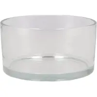DK Design Schaal - vaas laag model - cilinder vorm - 19 x 8 cm - transparant glas - bloemenvazen