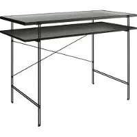 DOMUS Bureau Wainwright Tafelblad van glas, onderstel van metaal, breedte 110 cm (1 stuk)