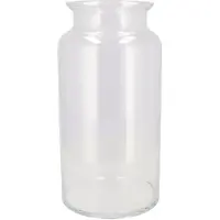DK Design Bloemenvaas melkbus fles model Milky - transparant glas - D19 x H30 cm - Vazen