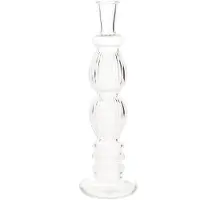 Ideas 4 Seasons Bloemenvaas Florence - transparant glas - ribbel - D9 x H28 cm - Vazen
