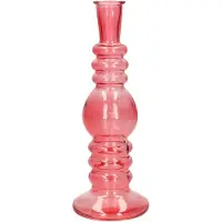 Ideas 4 Seasons Bloemenvaas Florence - koraal rood glas - helder - D8,5 x H23 cm - Vazen