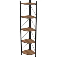 Soof&Tess Boekenkast -Opbergrek Met 5 Planken -Woonkamer - Slaapkamer 33 x33 x160 cm - Walnut/Zwart -Open Planken - Voor Kantoor