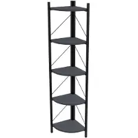 Soof&Tess Boekenkast -Opbergrek Met 5 Planken -Woonkamer - Slaapkamer 33 x33 x160 cm - Antraciet /Zwart -Open Planken