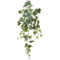 Louis Maes kunstplant met blaadjes hangplant Klimop/hedera - groen/wit - 58 cm - Kunstplanten