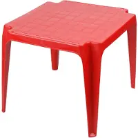 Progarden Kindertafel - rood - kunststof - buiten/binnen - L56 x B51 x H44 cm - Bijzettafels - Bijzettafels