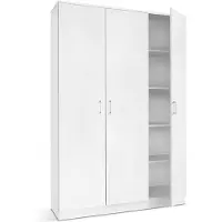 Interiax Opbergkast - Kledingkast 'Amelie' 3 deuren en 8 legplanken Wit (180x120x40cm)